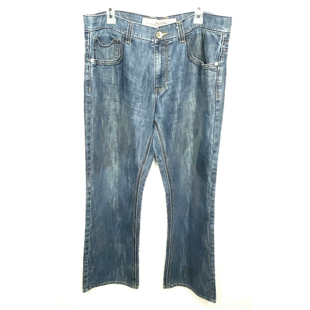 Halifax Blue Denim‎ Jeans Mens size 40 x 32 Distres
